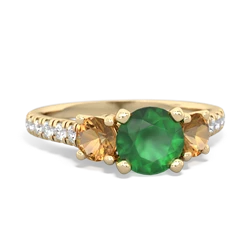 Emerald Pave Trellis 14K Yellow Gold ring R5500