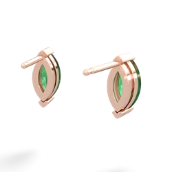 Emerald 8X4mm Marquise Stud 14K Rose Gold earrings E1701