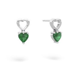 emerald love earrings