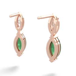 Emerald Marquise Drop 14K Rose Gold earrings E5333