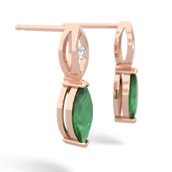 Emerald Marquise Drop 14K Rose Gold earrings E5333