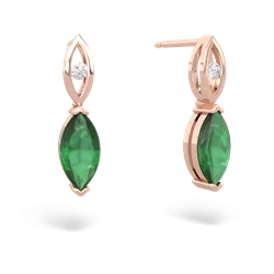 Emerald Marquise Drop 14K Rose Gold earrings E5333