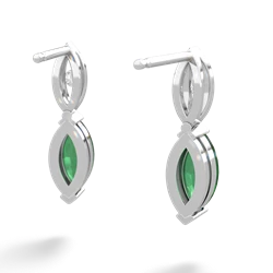 Emerald Marquise Drop 14K White Gold earrings E5333