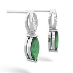 Emerald Marquise Drop 14K White Gold earrings E5333