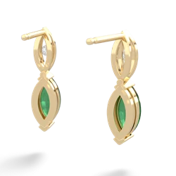 Emerald Marquise Drop 14K Yellow Gold earrings E5333