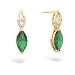 Emerald Marquise Drop 14K Yellow Gold earrings E5333