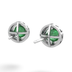 Emerald Halo 14K White Gold earrings E5320