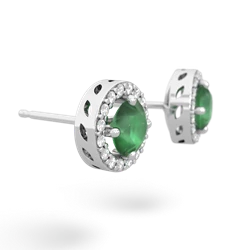 Emerald Halo 14K White Gold earrings E5320