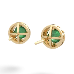 Emerald Halo 14K Yellow Gold earrings E5320