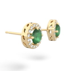 Emerald Halo 14K Yellow Gold earrings E5320