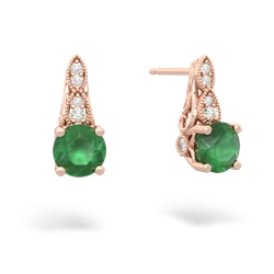Emerald Antique Elegance 14K Rose Gold earrings E3100