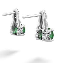 Emerald Antique Elegance 14K White Gold earrings E3100