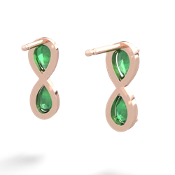 Emerald Infinity 14K Rose Gold earrings E5050