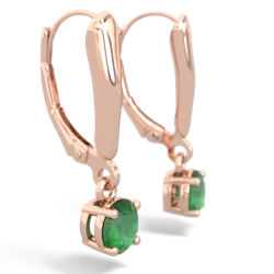 Emerald 5Mm Round Lever Back 14K Rose Gold earrings E2785