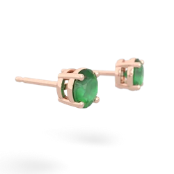 Emerald 5Mm Round Stud 14K Rose Gold earrings E1785