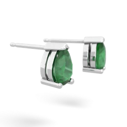 Emerald Teardrop Stud 14K White Gold earrings E1793