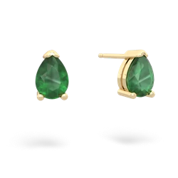 Emerald Teardrop Stud 14K Yellow Gold earrings E1793