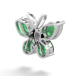 Emerald Butterfly 14K White Gold pendant P2215