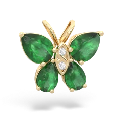 Emerald Butterfly 14K Yellow Gold pendant P2215