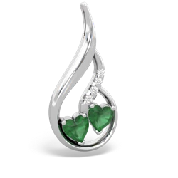 Emerald Keepsake Curves 14K White Gold pendant P5450