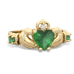 Lab Sapphire Claddagh Keepsake 14K Yellow Gold ring R5245