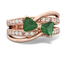 Emerald Bowtie 14K Rose Gold ring R2360