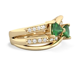 Emerald Bowtie 14K Yellow Gold ring R2360