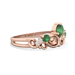 Lab Emerald Crown Keepsake 14K Rose Gold ring R5740