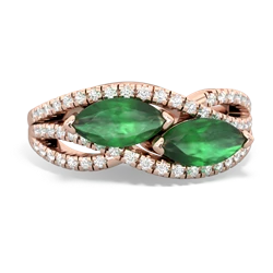 Emerald Diamond Rivers 14K Rose Gold ring R3070