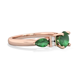 Turquoise 6Mm Round Eternal Embrace Engagement 14K Rose Gold ring R2005