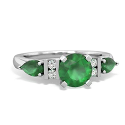 Jade 6Mm Round Eternal Embrace Engagement 14K White Gold ring R2005