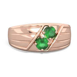 Emerald Men's Streamline 14K Rose Gold ring R0460