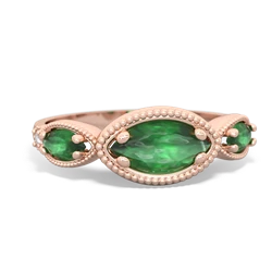 Peridot Milgrain Marquise 14K Rose Gold ring R5700