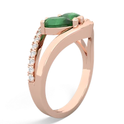 Emerald Nestled Heart Keepsake 14K Rose Gold ring R5650