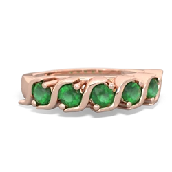 Emerald Anniversary Band 14K Rose Gold ring R2089