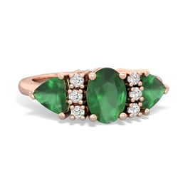 Peridot Antique Style Three Stone 14K Rose Gold ring R2186