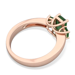 Sapphire Three Stone Emerald-Cut Trellis 14K Rose Gold ring R4021