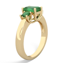 Opal Three Stone Emerald-Cut Trellis 14K Yellow Gold ring R4021