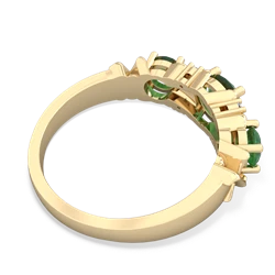 Lab Emerald Hugs And Kisses 14K Yellow Gold ring R5016