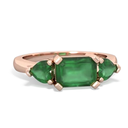 Peridot Three Stone 14K Rose Gold ring R5235