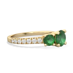 Emerald Pave Trellis 14K Yellow Gold ring R5500