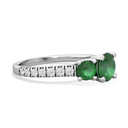 Lab Emerald Pave Trellis 14K White Gold ring R5500