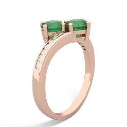 Emerald Channel Set Two Stone 14K Rose Gold ring R5303