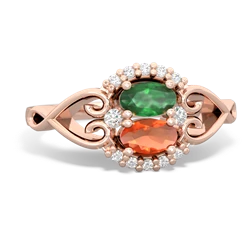 Emerald Love Nest 14K Rose Gold ring R5860