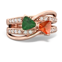 Emerald Bowtie 14K Rose Gold ring R2360