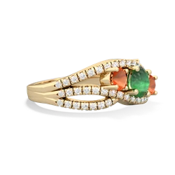 Emerald Three Stone Aurora 14K Yellow Gold ring R3080