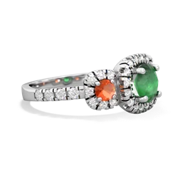 Emerald Regal Halo 14K White Gold ring R5350