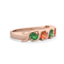 Emerald Anniversary Band 14K Rose Gold ring R2089