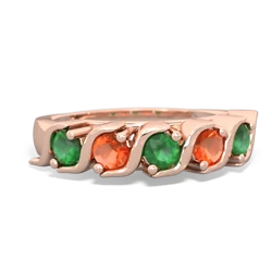 Emerald Anniversary Band 14K Rose Gold ring R2089