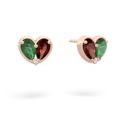 Emerald 'Our Heart' 14K Rose Gold earrings E5072